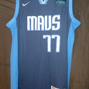 Nike Mavs Navy and Light Blue Jersey